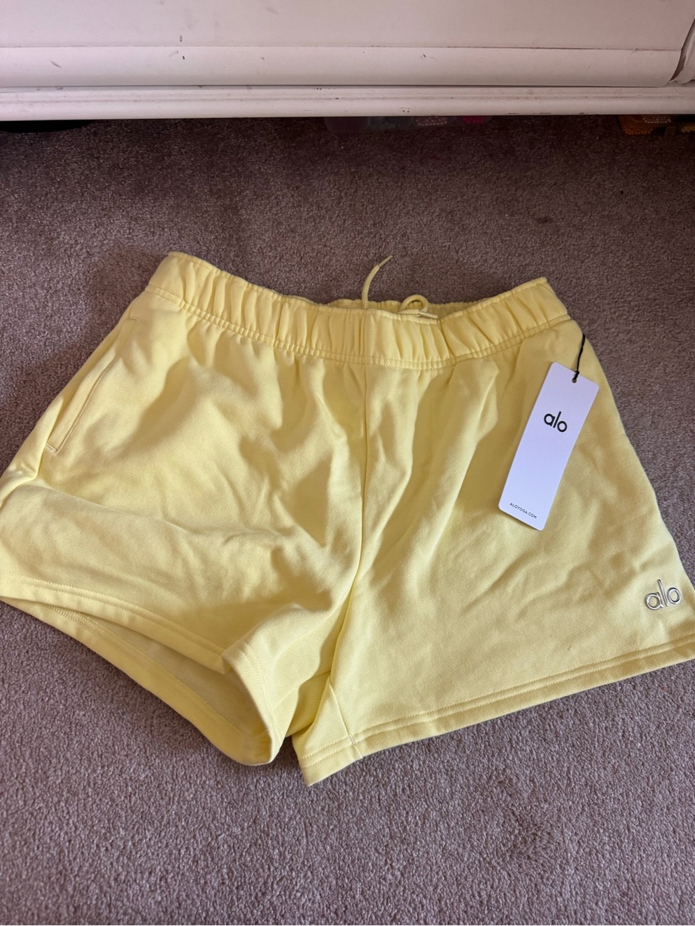 ALO Yoga Yellow Athletic Drawstring Shorts